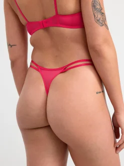 Trosor>Lindex Stringtrosa Low Waist Med Spets Red