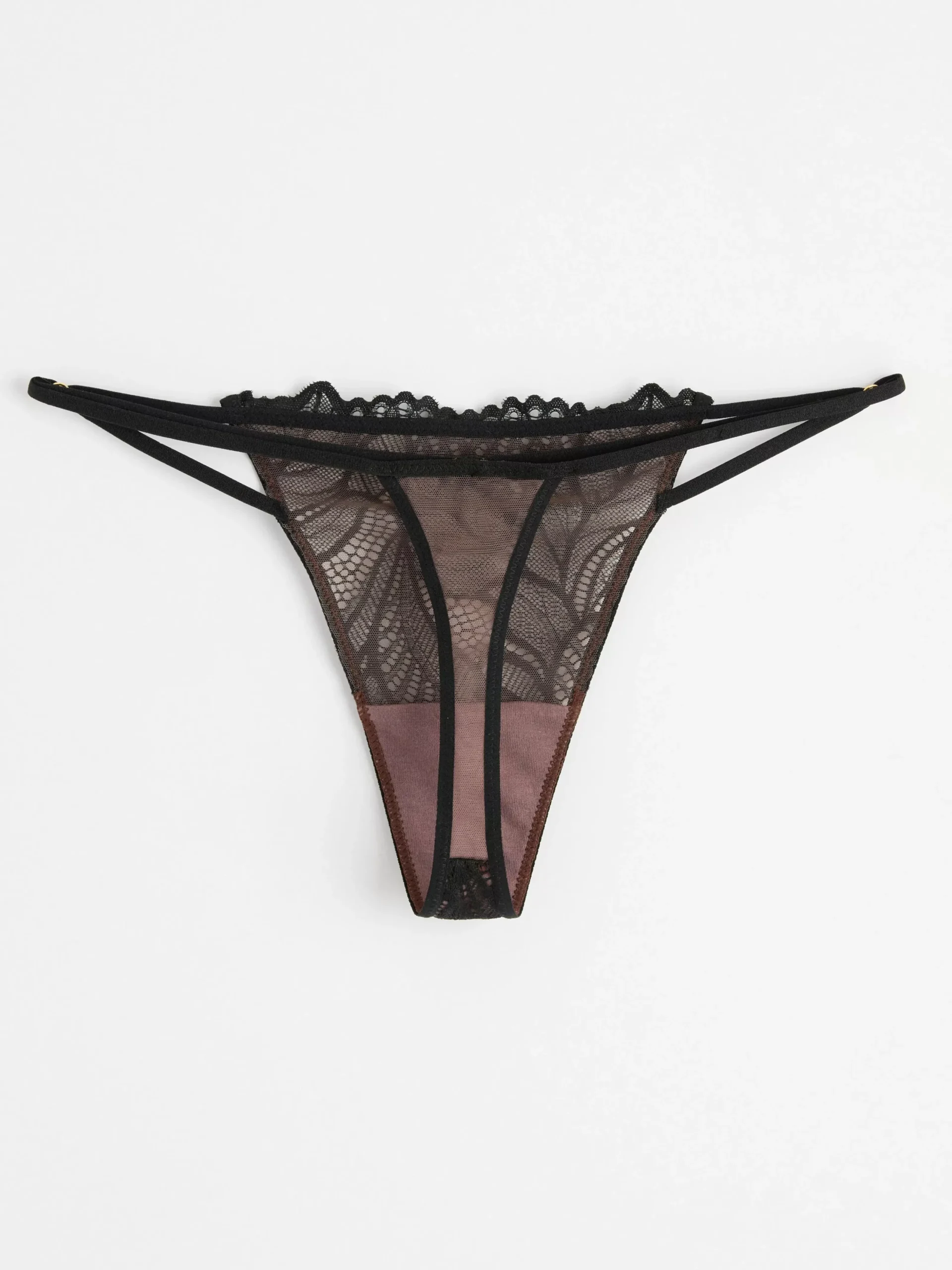 Trosor>Lindex Stringtrosa Low Waist Med Spets Black