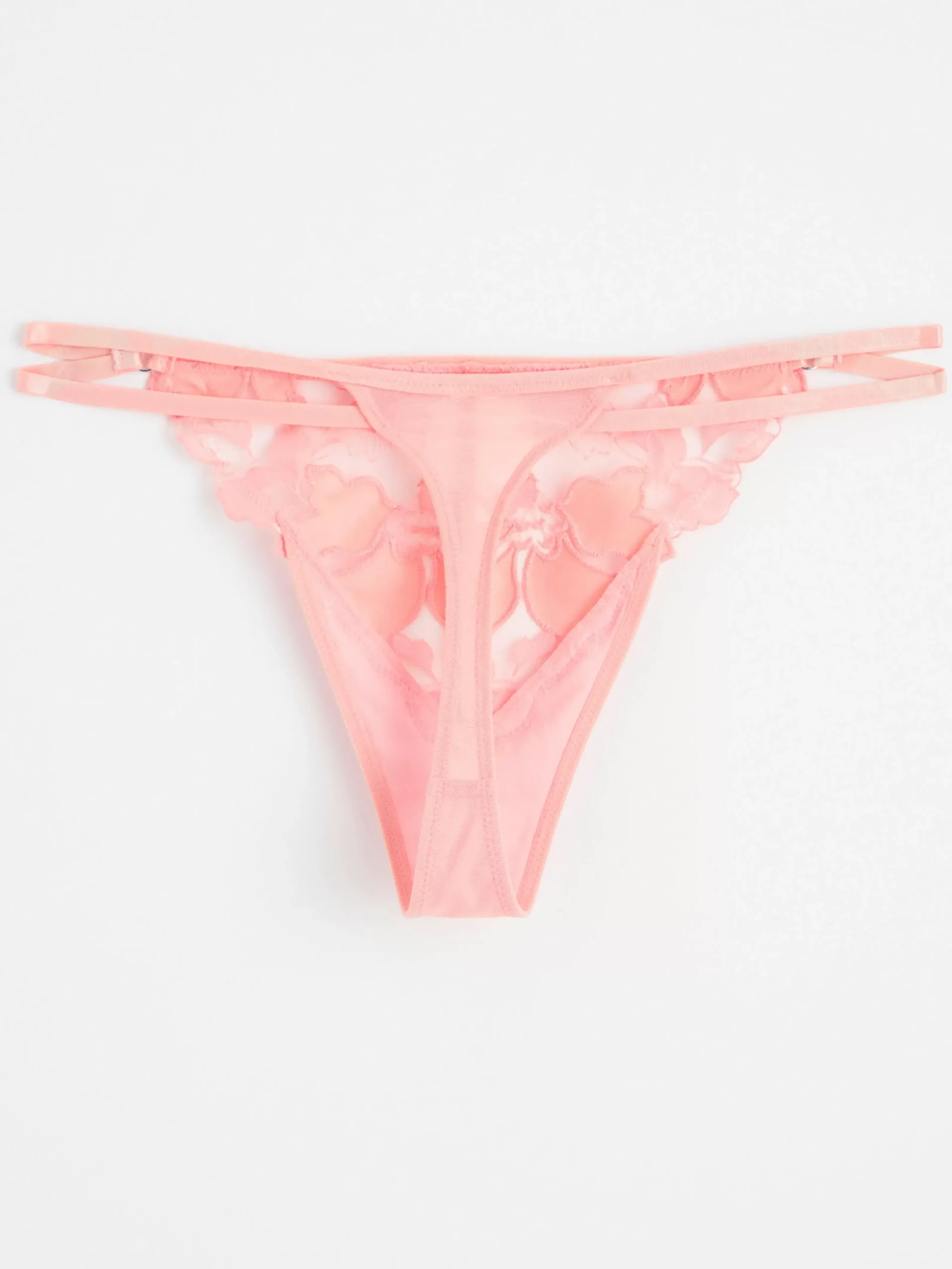 Trosor>Lindex Stringtrosa Low Waist Med Broderad Mesh Light Dusty Coral