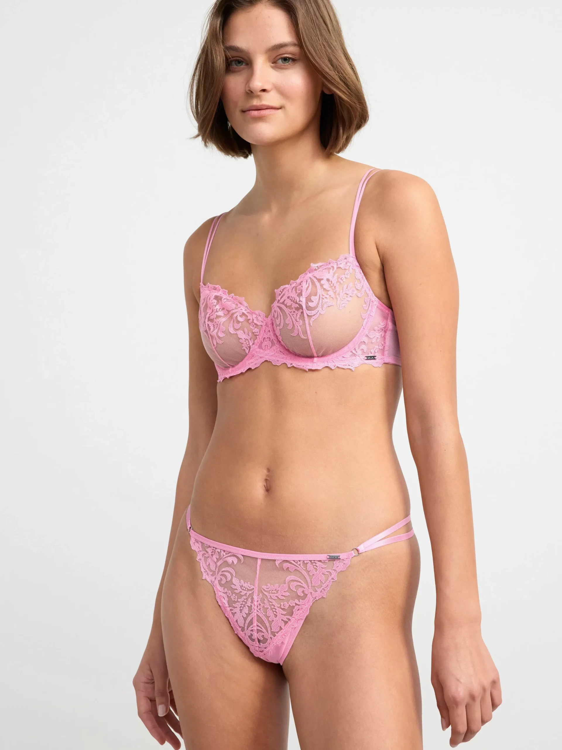 Trosor>Lindex Stringtrosa Low Waist Med Spets Light Pink