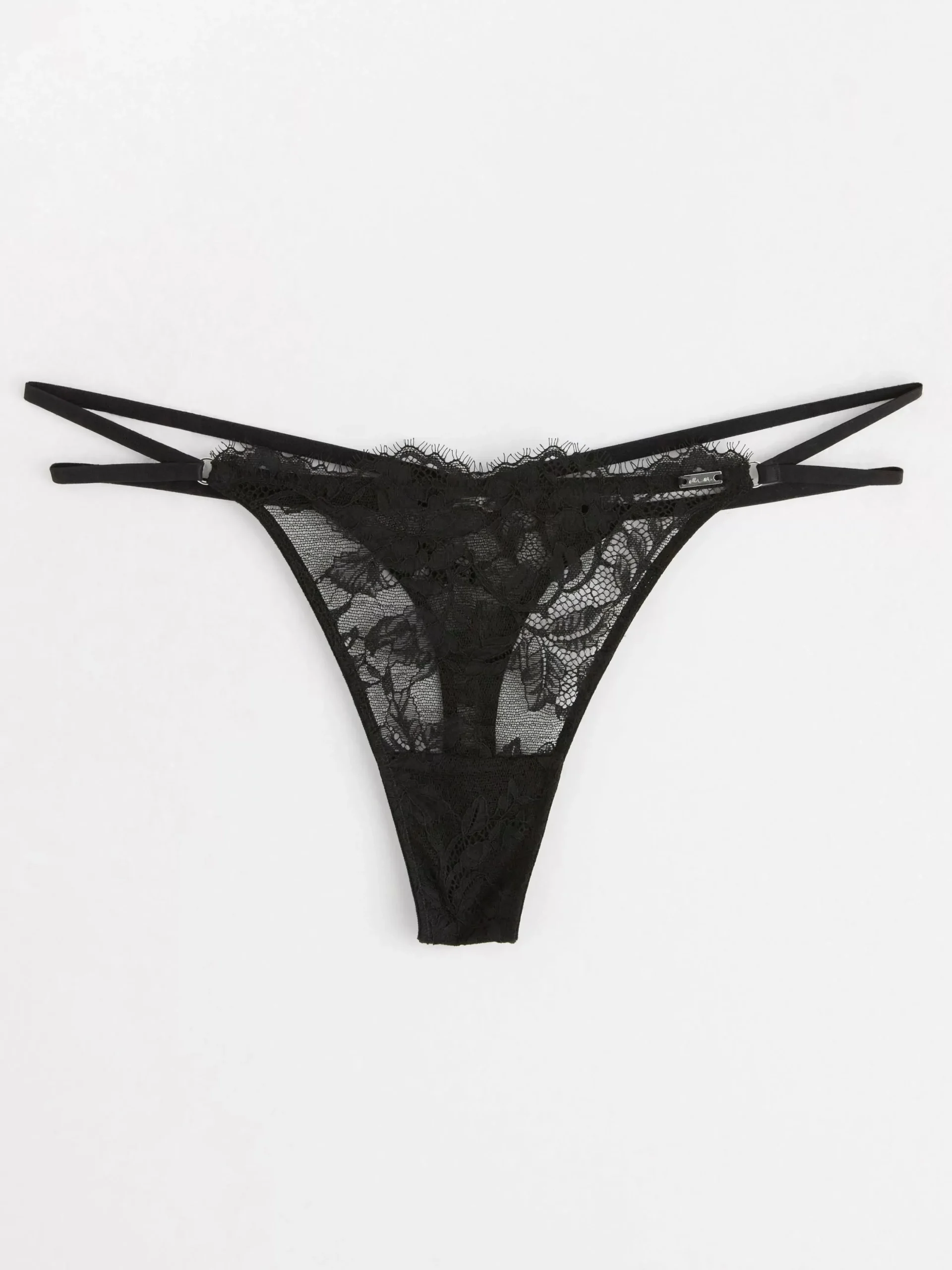 Trosor>Lindex Stringtrosa Low Waist Med Spets Black