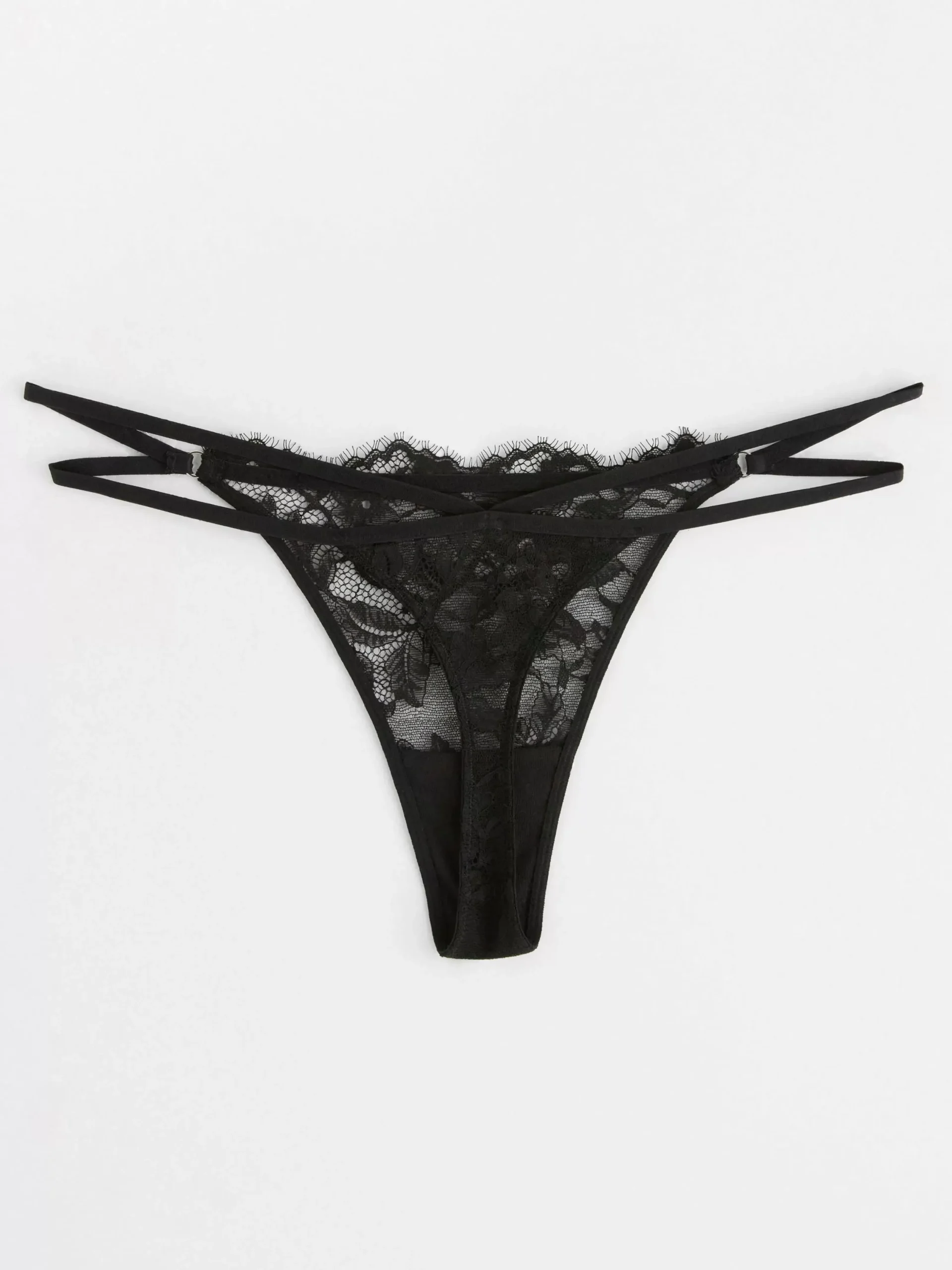 Trosor>Lindex Stringtrosa Low Waist Med Spets Black