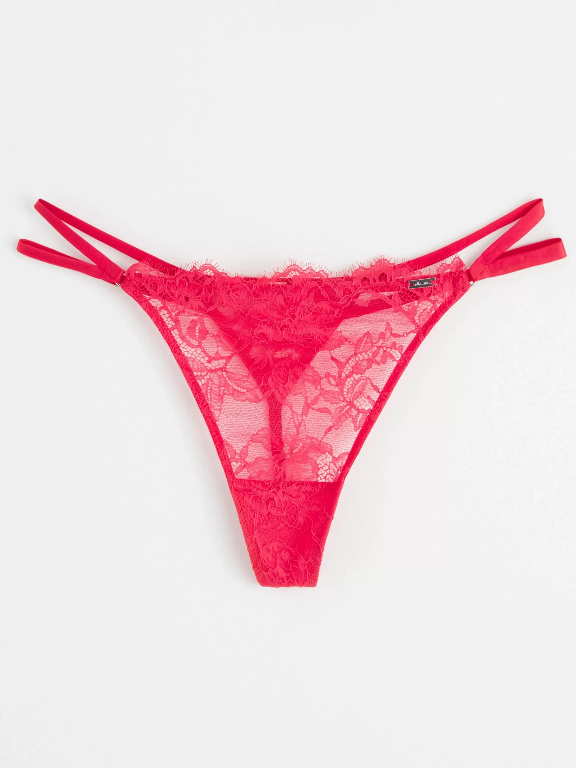 Trosor>Lindex Stringtrosa Low Waist Med Spets Red