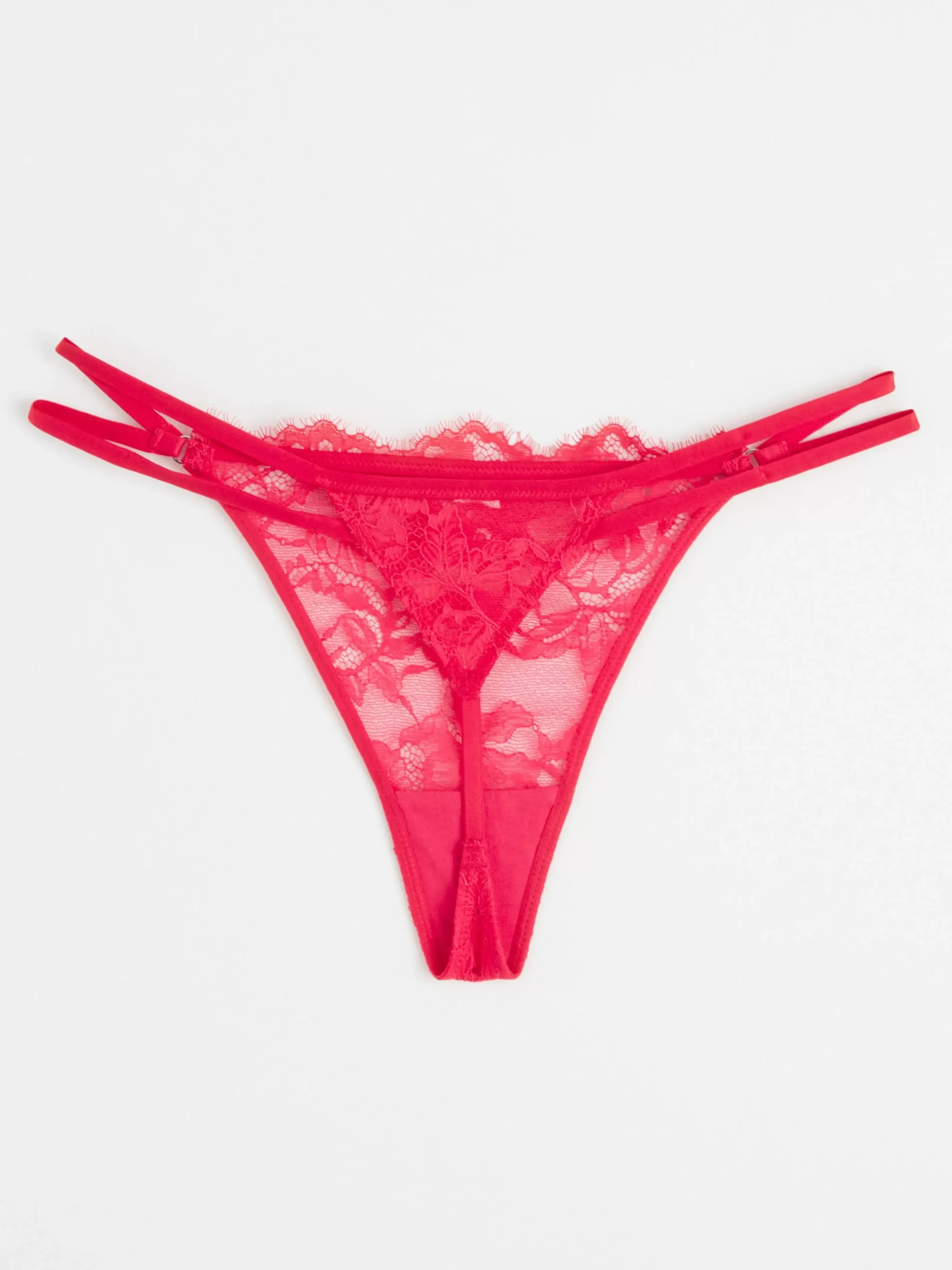 Trosor>Lindex Stringtrosa Low Waist Med Spets Red