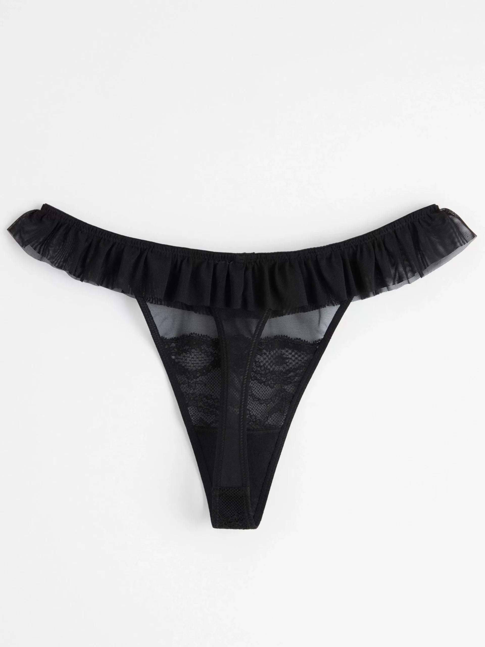 Trosor>Lindex Stringtrosa Low Waist Med Spets Black