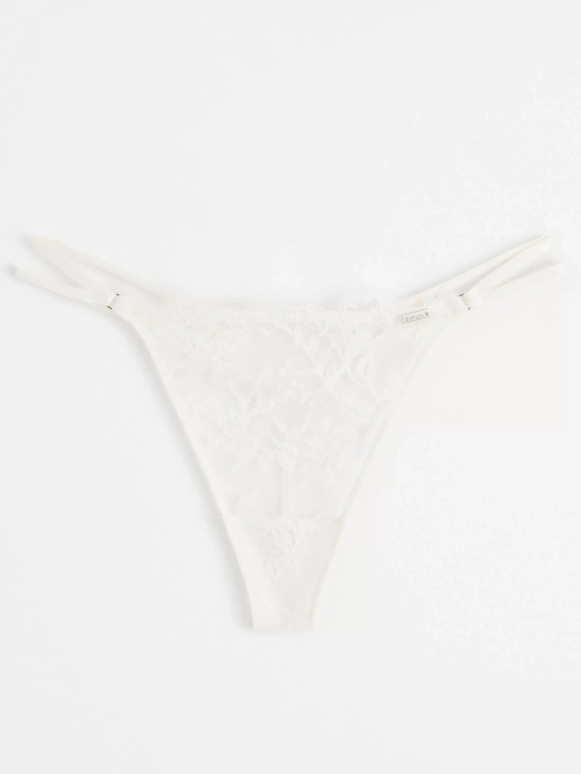 Trosor>Lindex Stringtrosa Low Waist Med Spets Light White