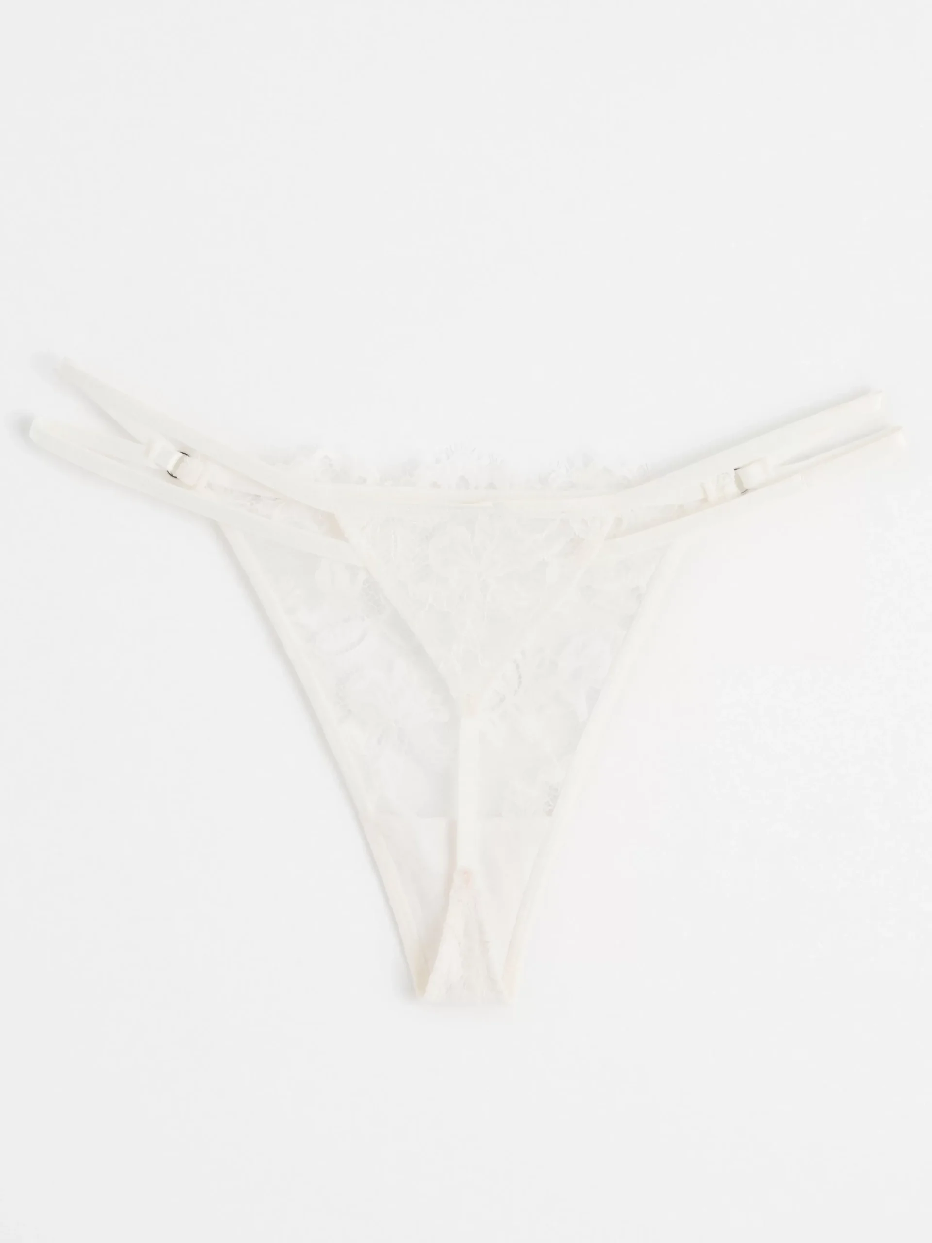 Trosor>Lindex Stringtrosa Low Waist Med Spets Light White