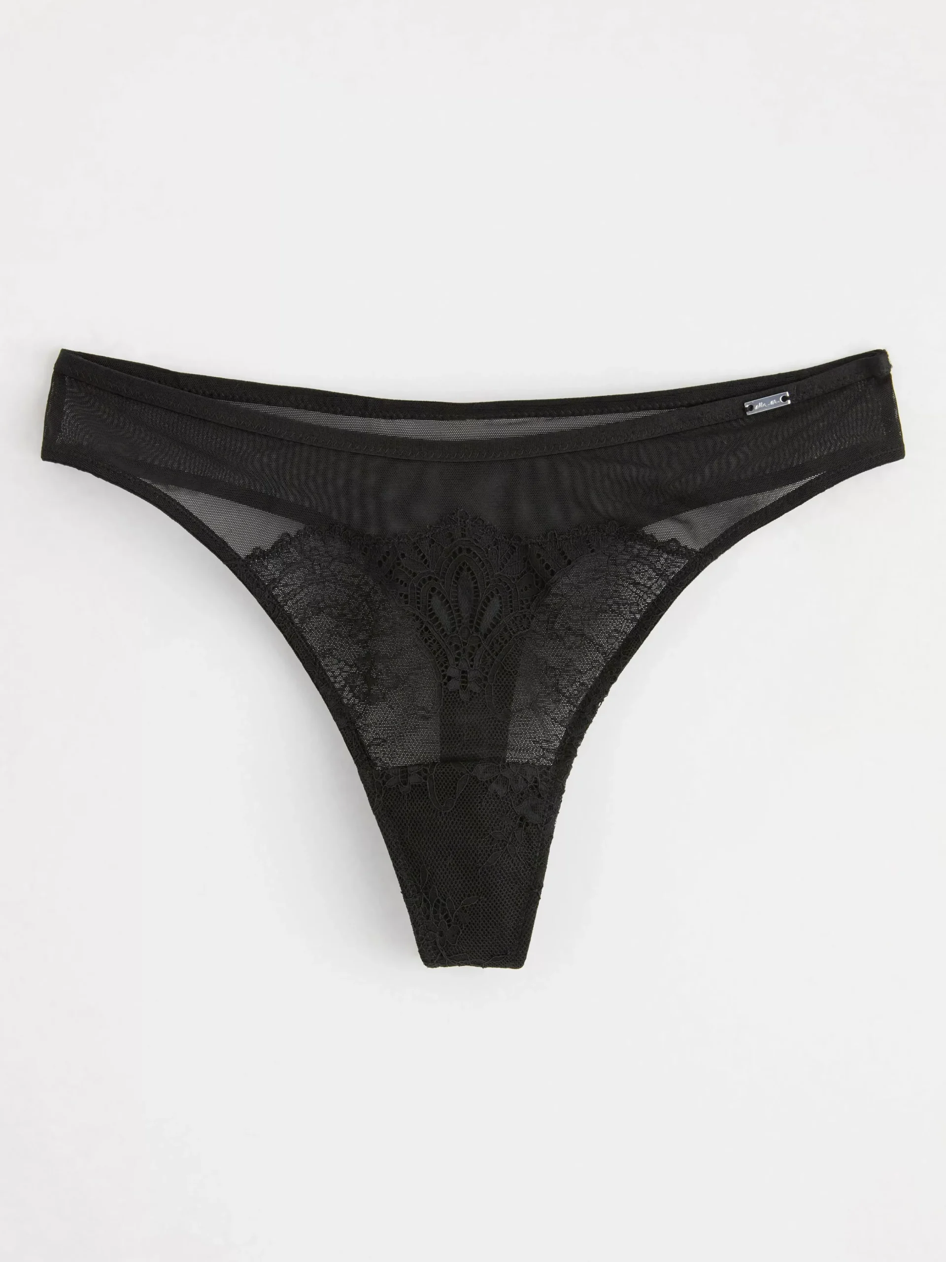 Trosor>Lindex Stringtrosa Regular Waist Med Spets Black