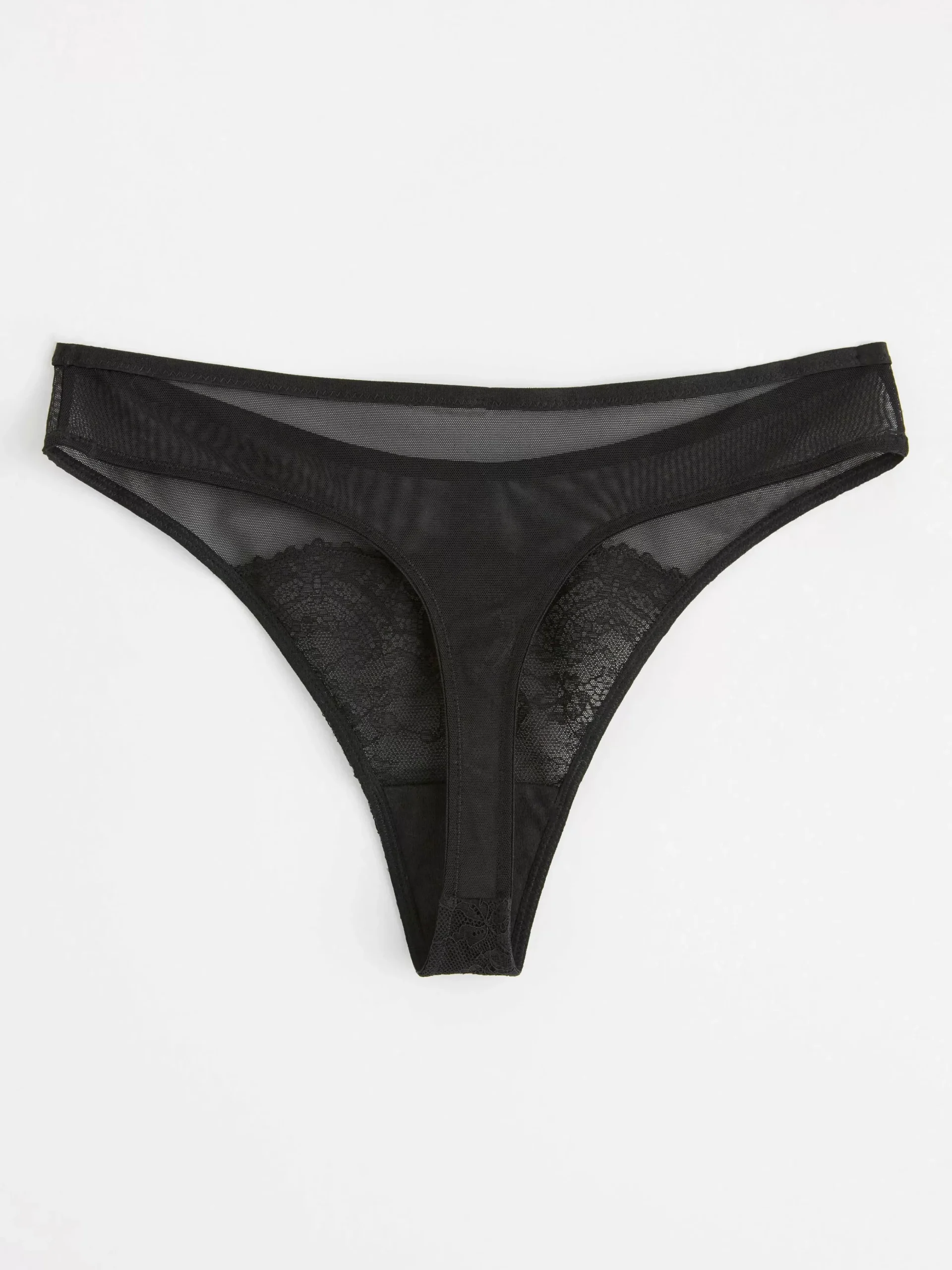 Trosor>Lindex Stringtrosa Regular Waist Med Spets Black