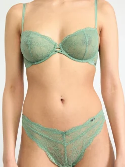 Trosor>Lindex Stringtrosa Regular Waist Med Spets Light Dusty Green