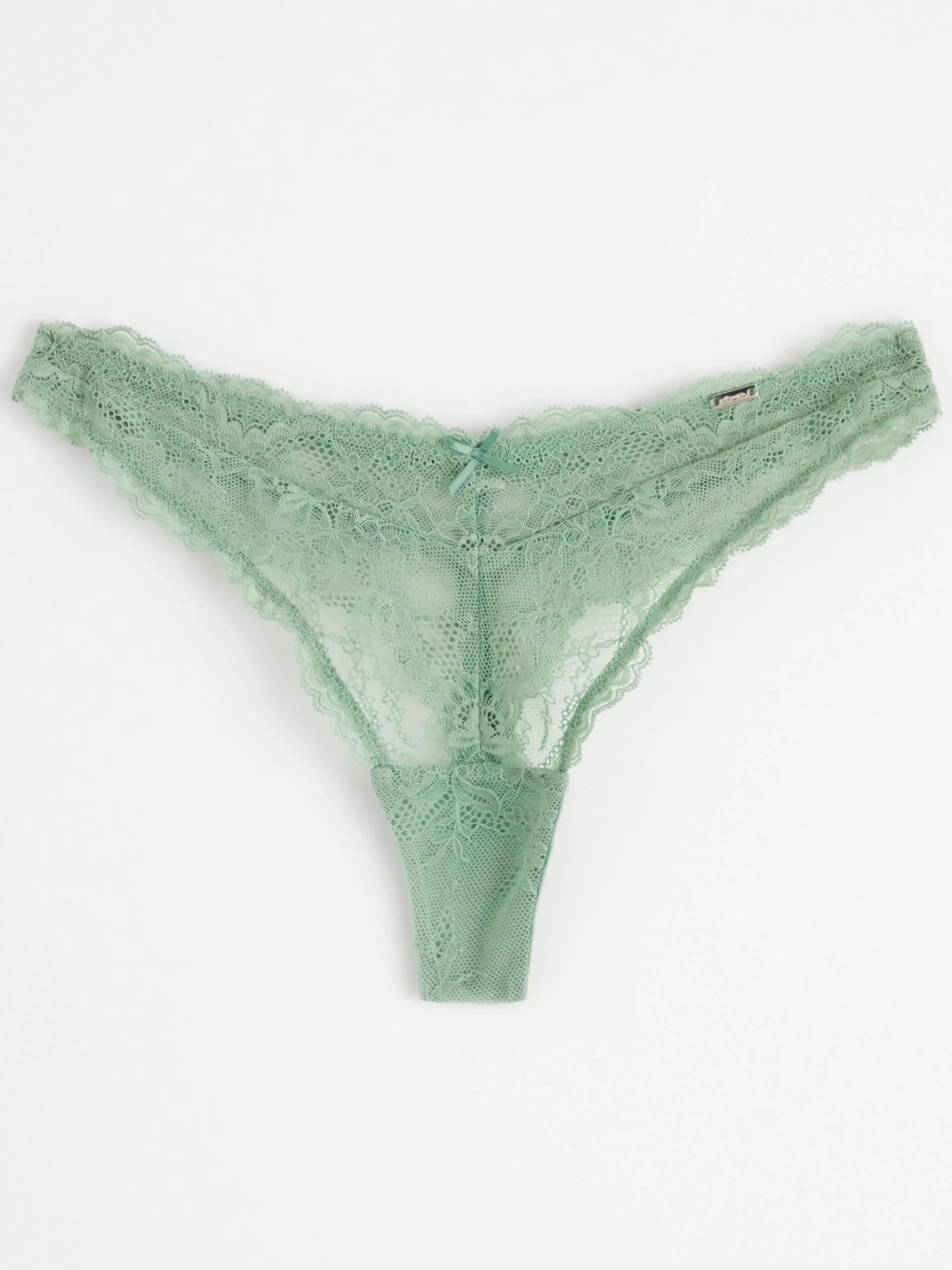 Trosor>Lindex Stringtrosa Regular Waist Med Spets Light Dusty Green