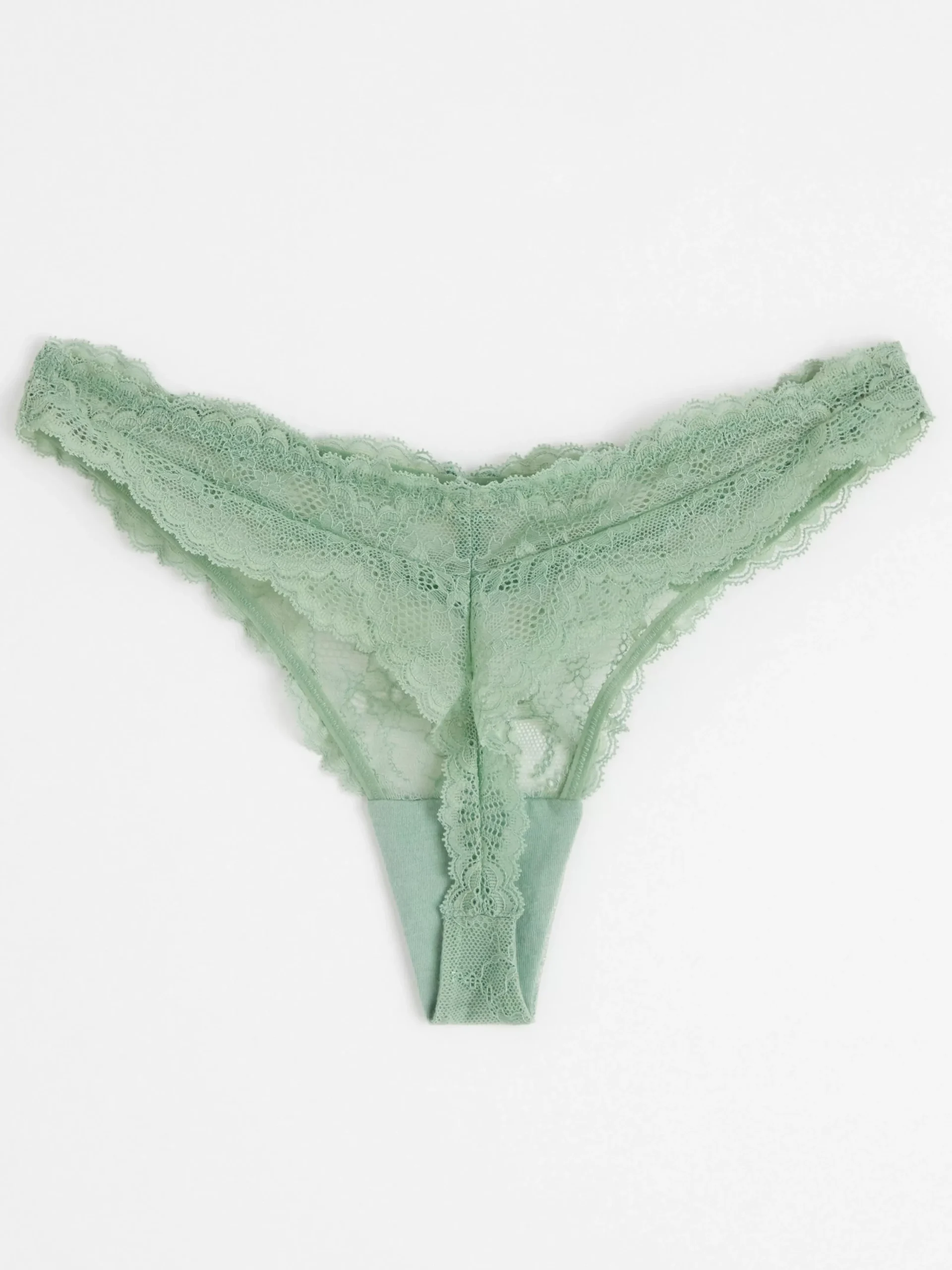 Trosor>Lindex Stringtrosa Regular Waist Med Spets Light Dusty Green