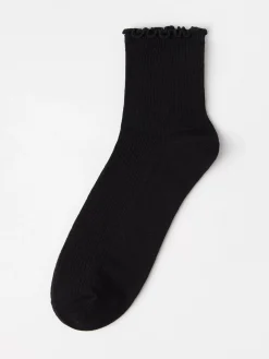 Strumpor>Lindex Strumpa Med Volangkant Black