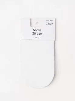 Strumpor>Lindex Strumpor I 20 Denier Med Hjartan White
