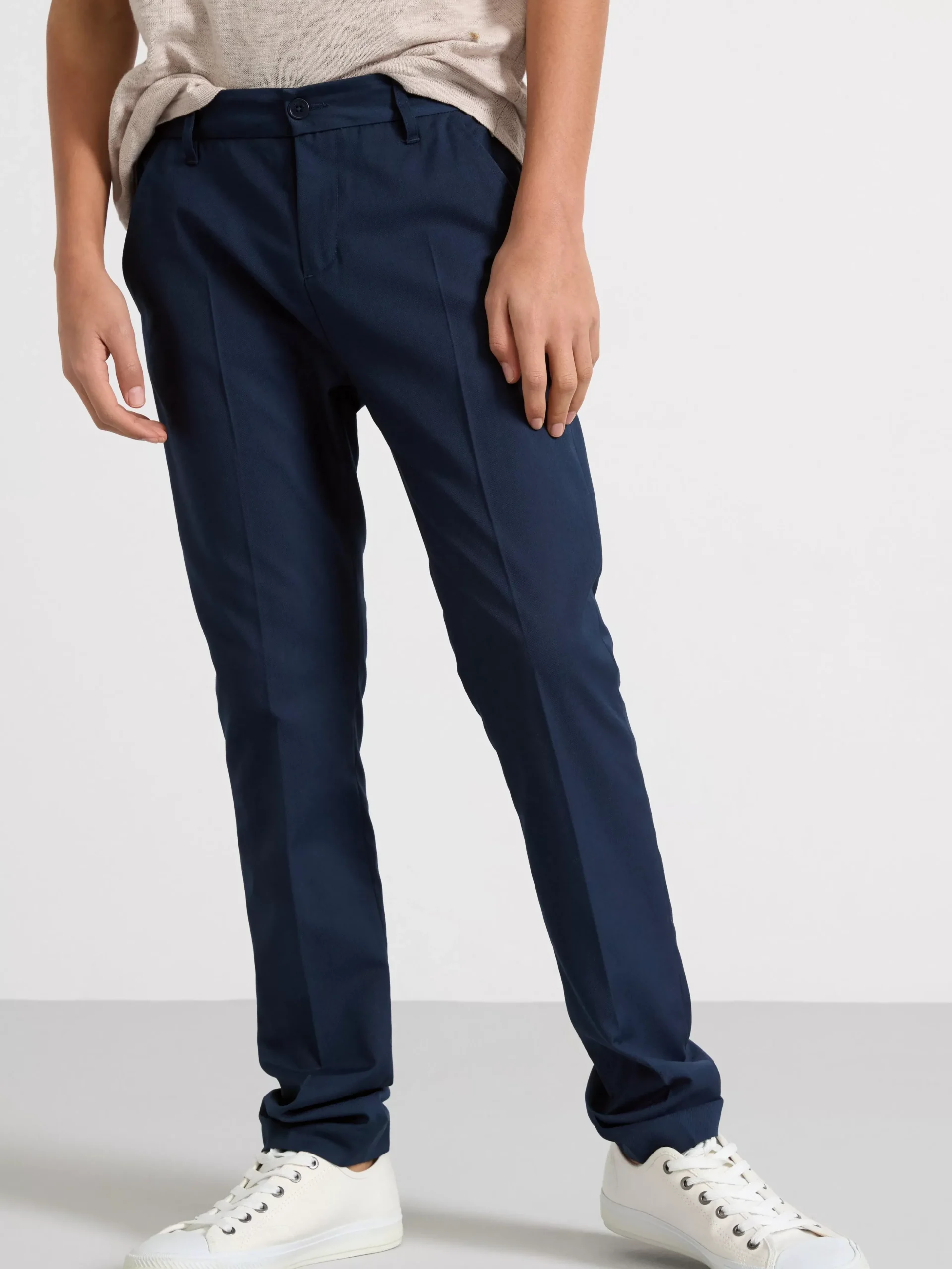 Byxor & Leggings>Lindex Sture Byxa Med Rakt Ben Och Normalhog Midja Navy
