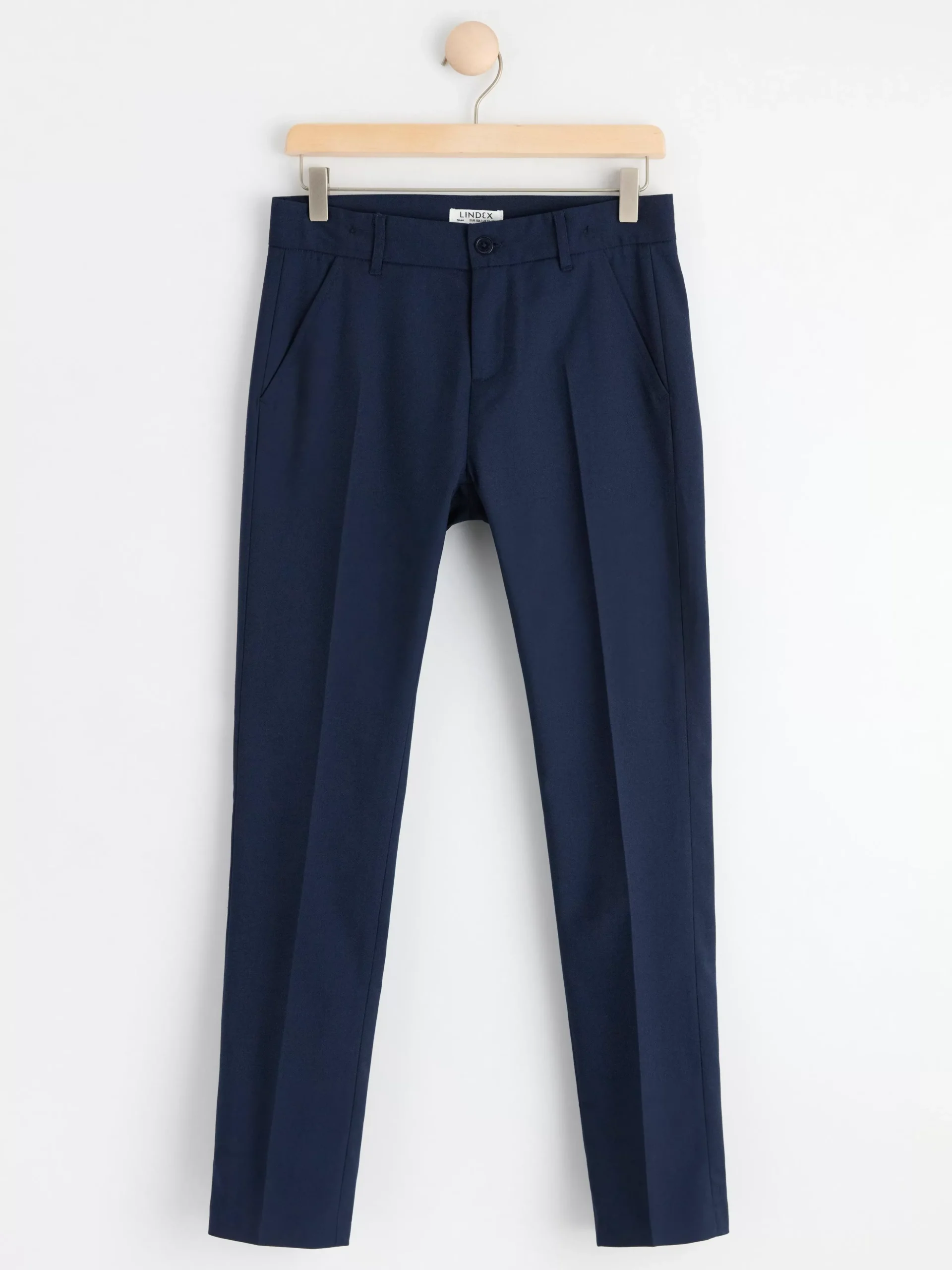 Byxor & Leggings>Lindex Sture Byxa Med Rakt Ben Och Normalhog Midja Navy
