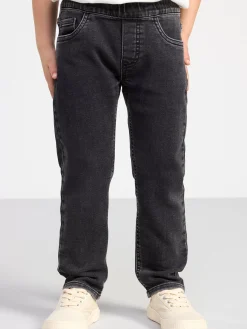 Byxor & Leggings>Lindex Sture Jeans Med Rakt Ben Och Normalhog Pull-Up-Midja Black