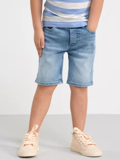 Byxor & Leggings>Lindex Sture Pull-Up-Shorts I Denim Med Normalhog Midja Och Rakt Ben Light Denim