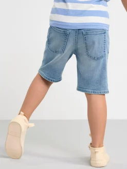 Byxor & Leggings>Lindex Sture Pull-Up-Shorts I Denim Med Normalhog Midja Och Rakt Ben Light Denim
