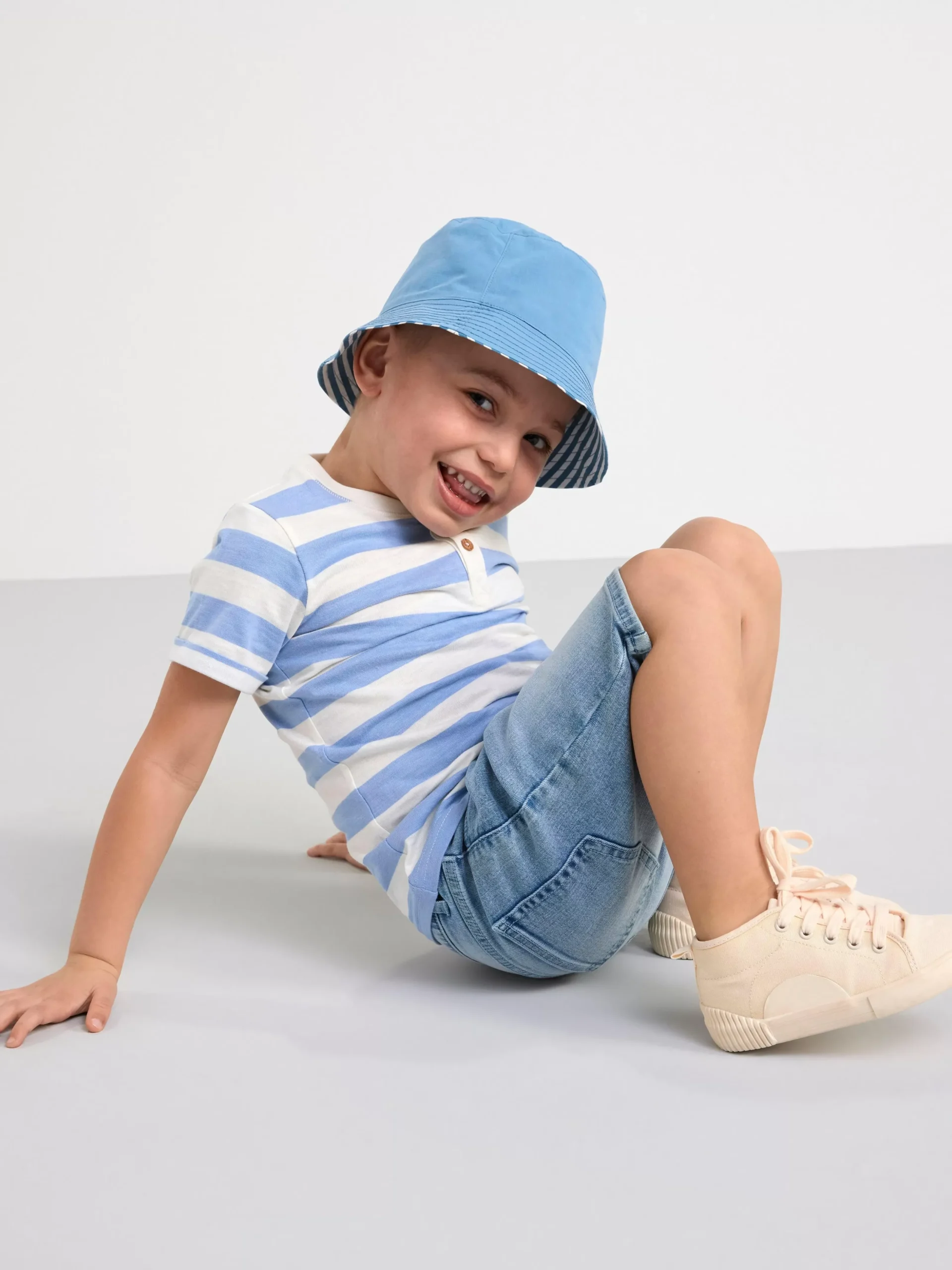 Byxor & Leggings>Lindex Sture Pull-Up-Shorts I Denim Med Normalhog Midja Och Rakt Ben Light Denim