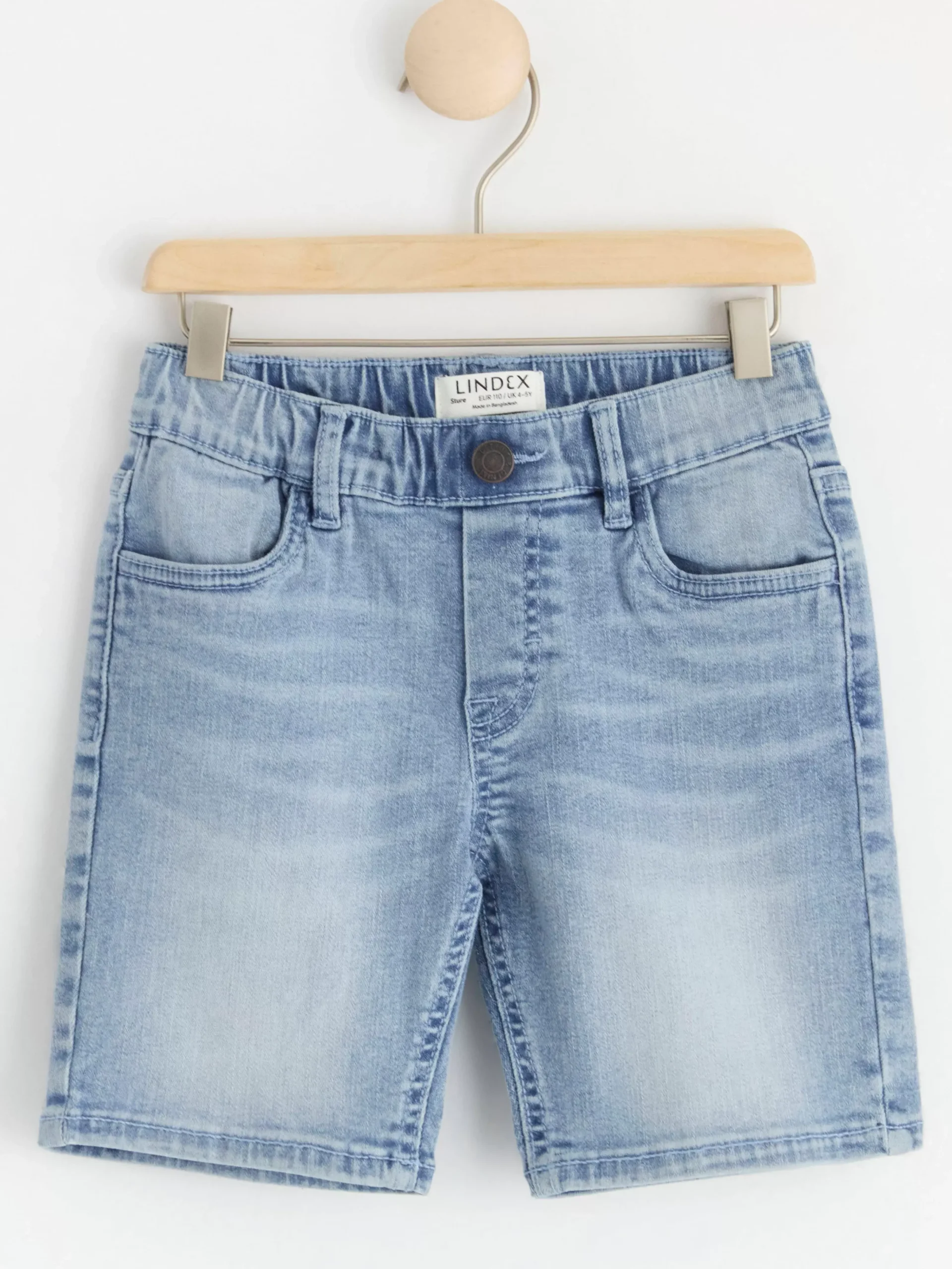 Byxor & Leggings>Lindex Sture Pull-Up-Shorts I Denim Med Normalhog Midja Och Rakt Ben Light Denim