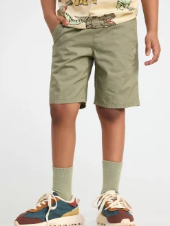 Byxor & Leggings>Lindex Sven Poplinshorts Med Raka Ben Och Normalhog Midja Light Dusty Khaki