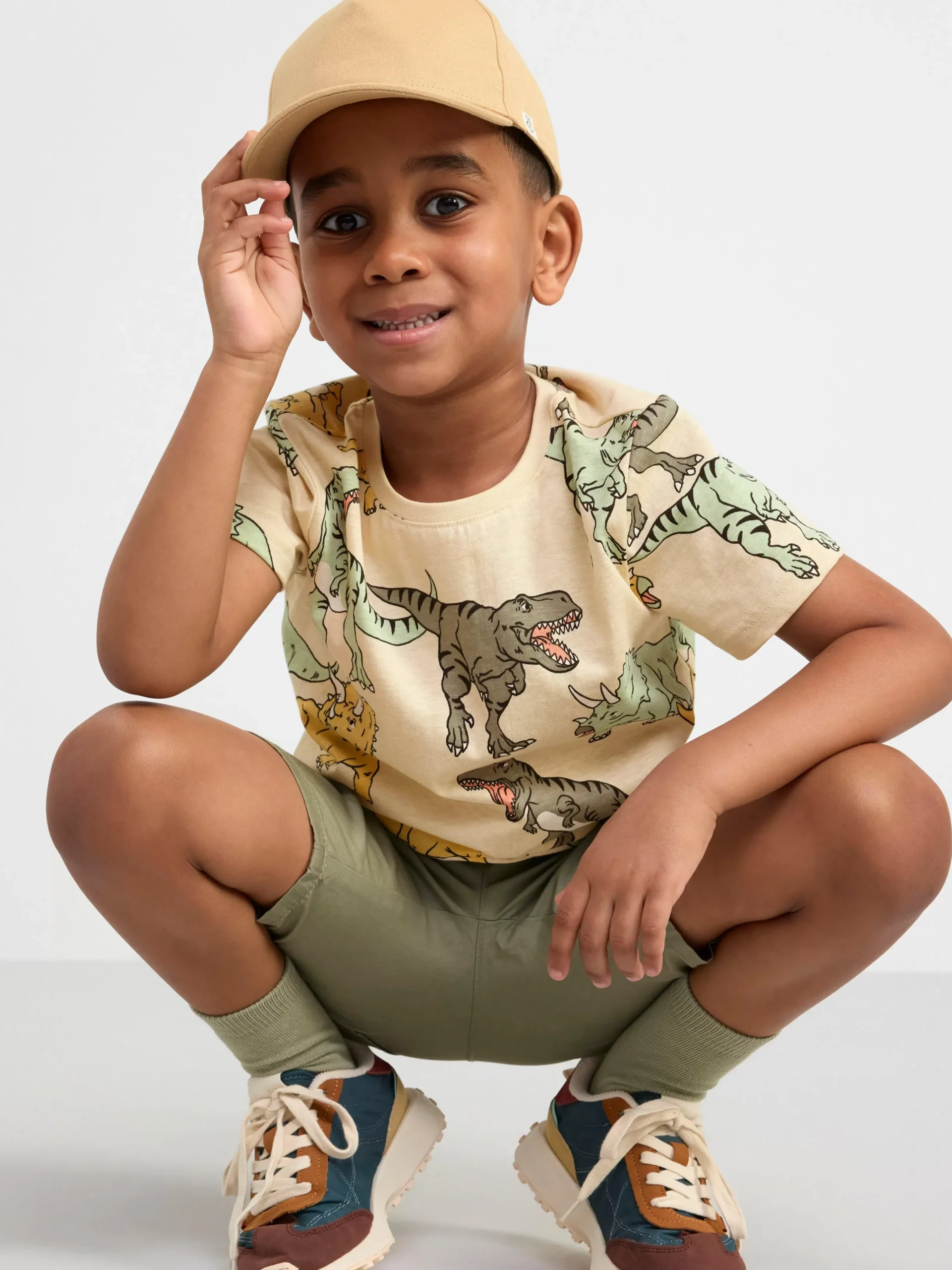 Byxor & Leggings>Lindex Sven Poplinshorts Med Raka Ben Och Normalhog Midja Light Dusty Khaki