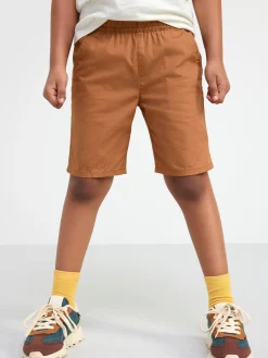 Byxor & Leggings>Lindex Sven Poplinshorts Med Raka Ben Och Normalhog Midja Brown
