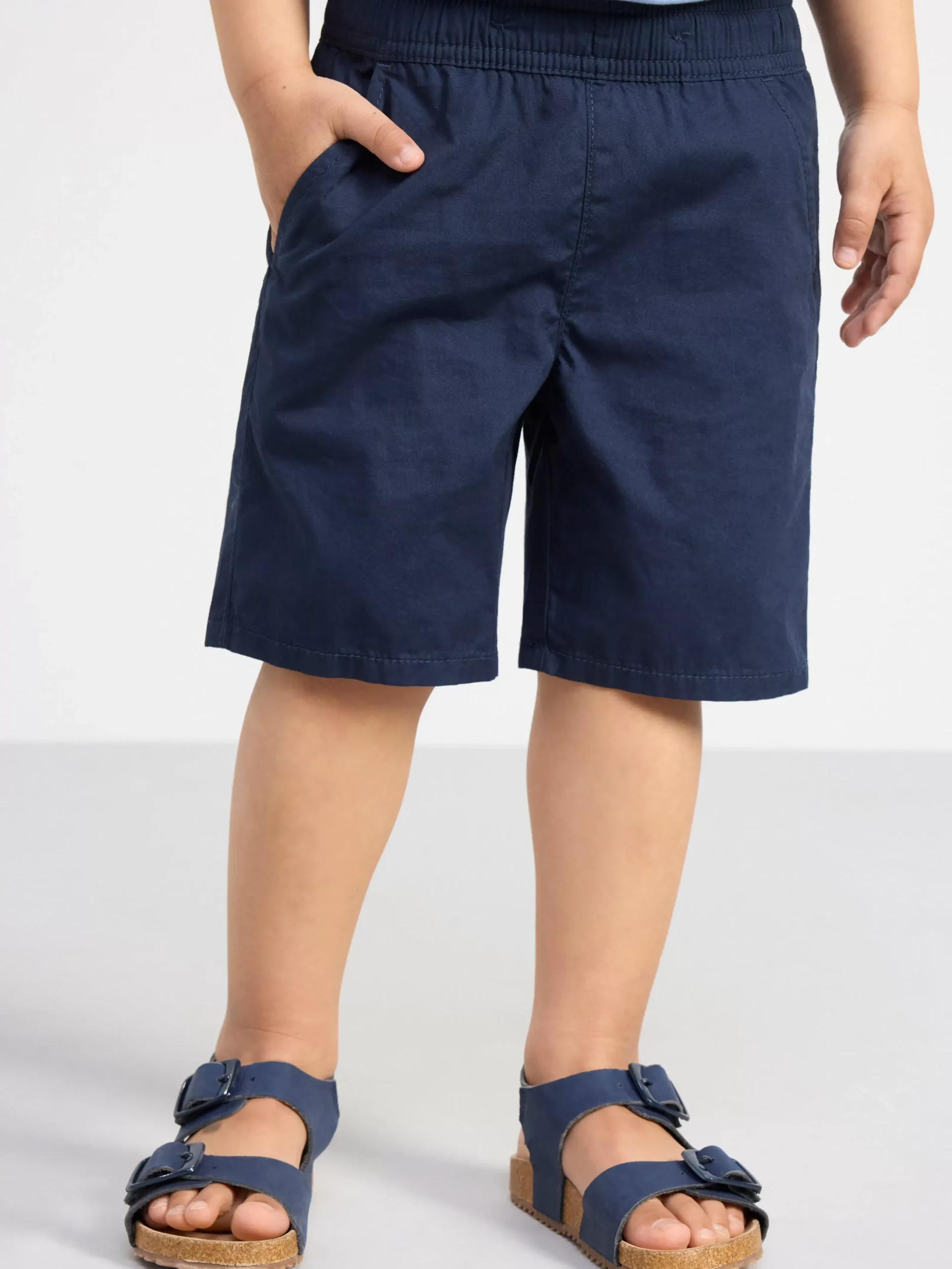Byxor & Leggings>Lindex Sven Poplinshorts Med Raka Ben Och Normalhog Midja Dark Navy