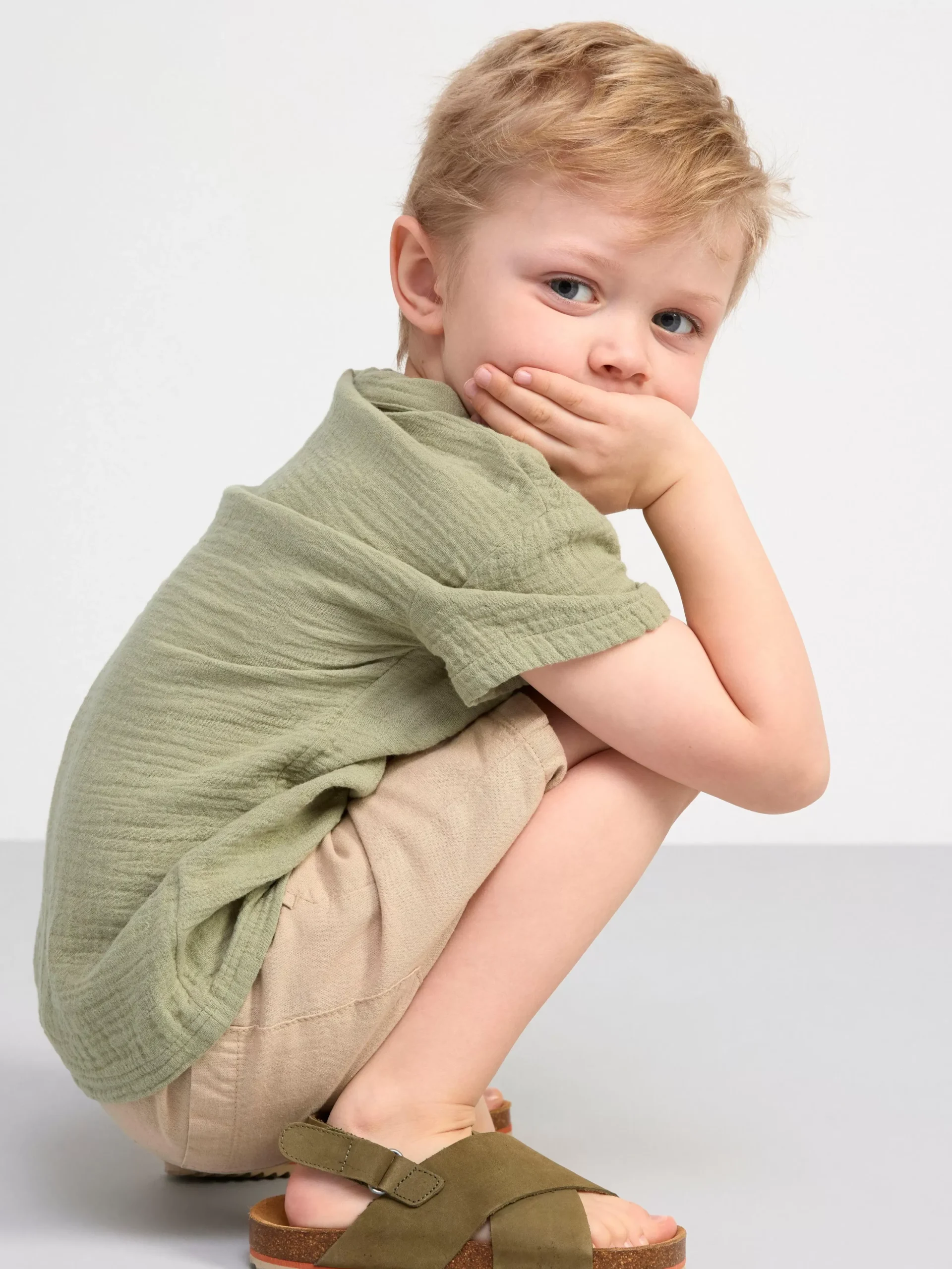 Byxor & Leggings>Lindex Sven Shorts Med Normalhog Midja Och Rakt Ben I Linneblandning Beige
