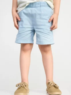 Byxor & Leggings>Lindex Sven Shorts Med Normalhog Midja Och Rakt Ben I Linneblandning Light Blue