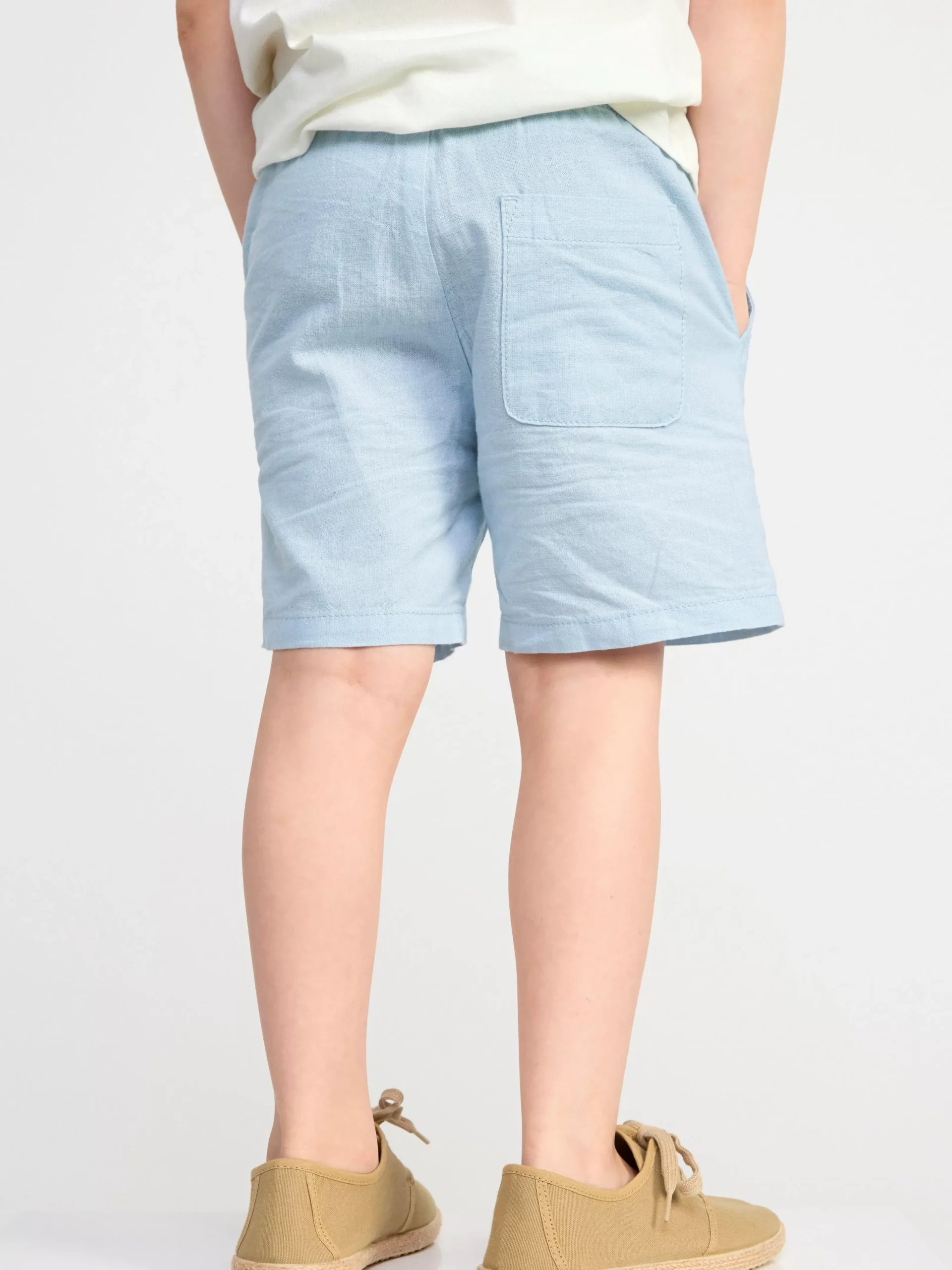 Byxor & Leggings>Lindex Sven Shorts Med Normalhog Midja Och Rakt Ben I Linneblandning Light Blue