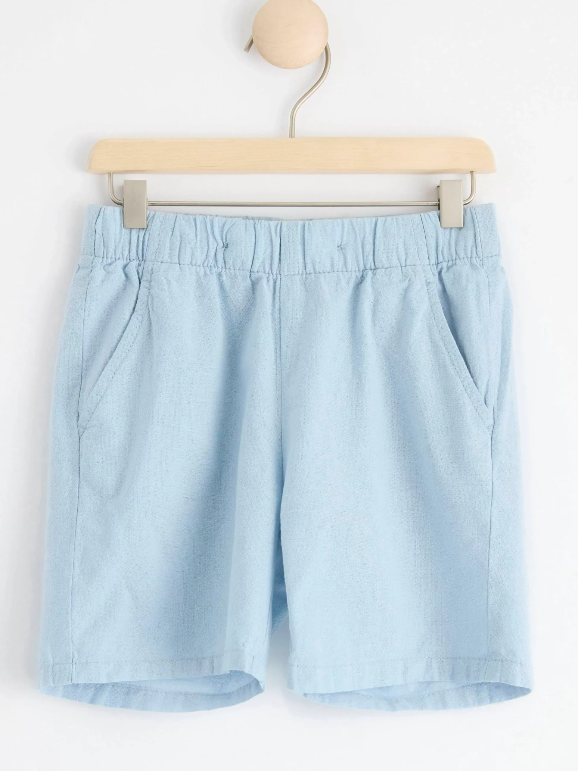 Byxor & Leggings>Lindex Sven Shorts Med Normalhog Midja Och Rakt Ben I Linneblandning Light Blue