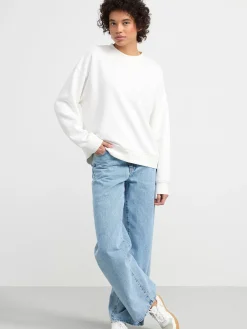 Toppar & T-Shirts>Lindex Sweatshirt I Oversize-Modell Off White