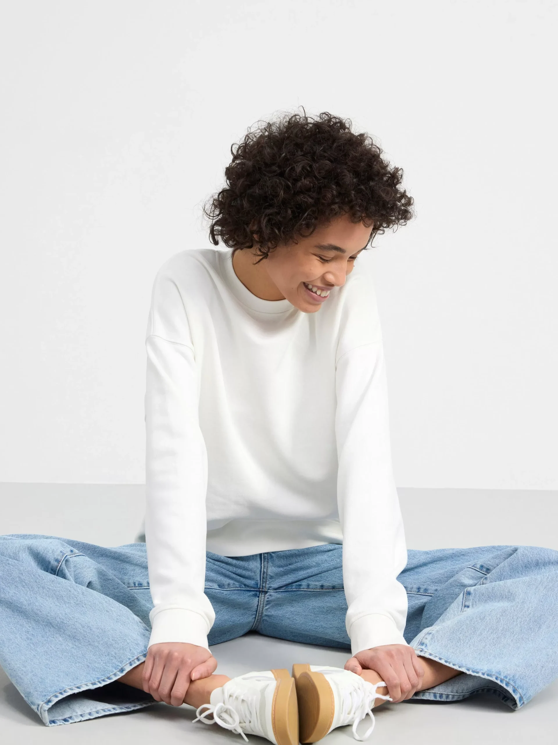 Toppar & T-Shirts>Lindex Sweatshirt I Oversize-Modell Off White