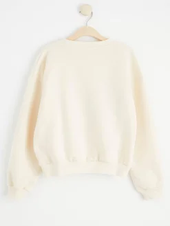 Tröjor & Cardigans>Lindex Sweatshirt Med Borstad Insida Och Tryck Light Beige