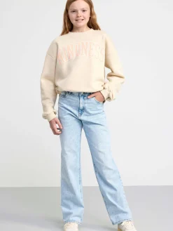 Tröjor & Cardigans>Lindex Sweatshirt Med Borstad Insida Och Tryck Light Beige