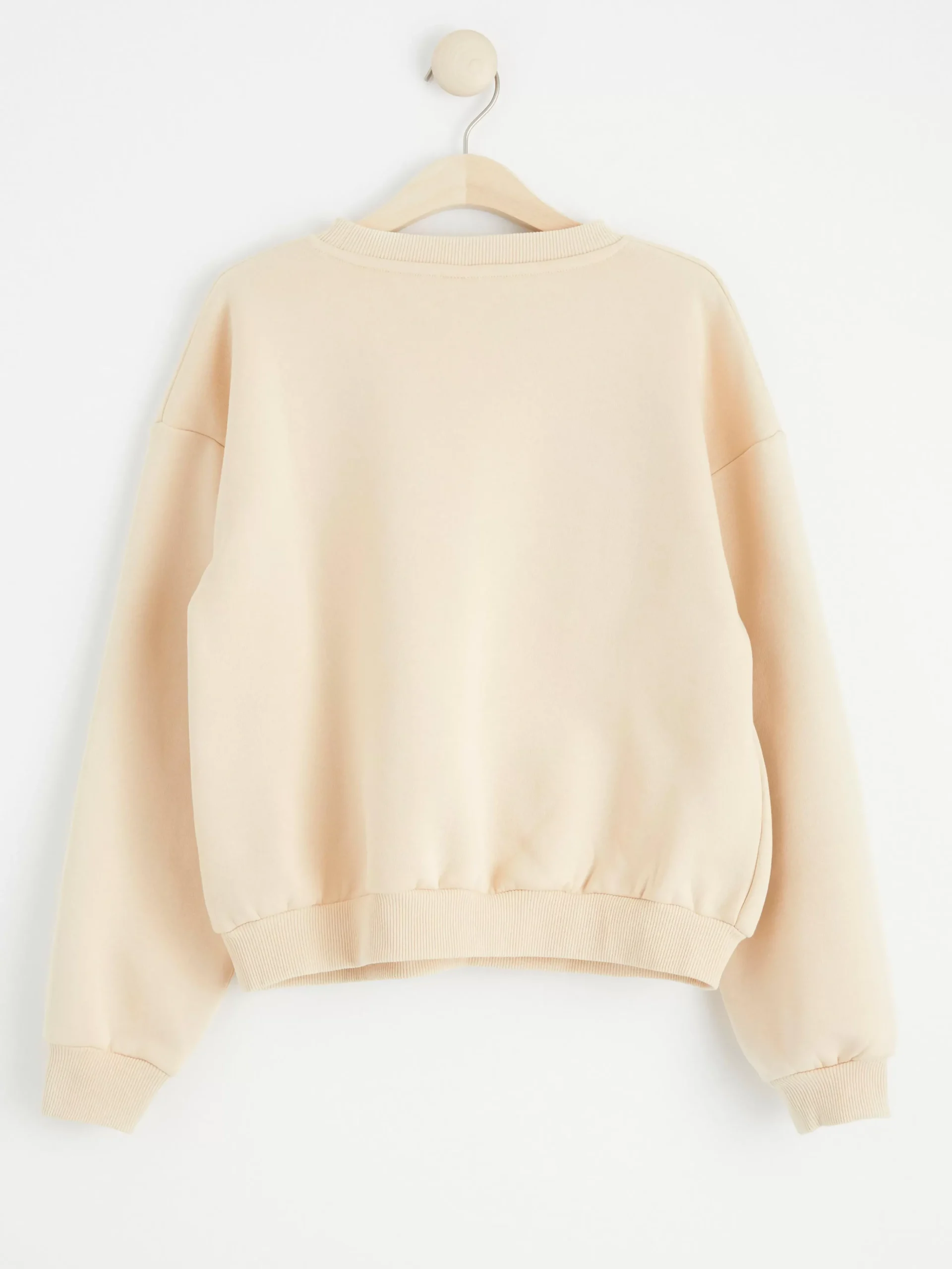 Tröjor & Cardigans>Lindex Sweatshirt Med Borstad Insida Och Tryck Light Beige