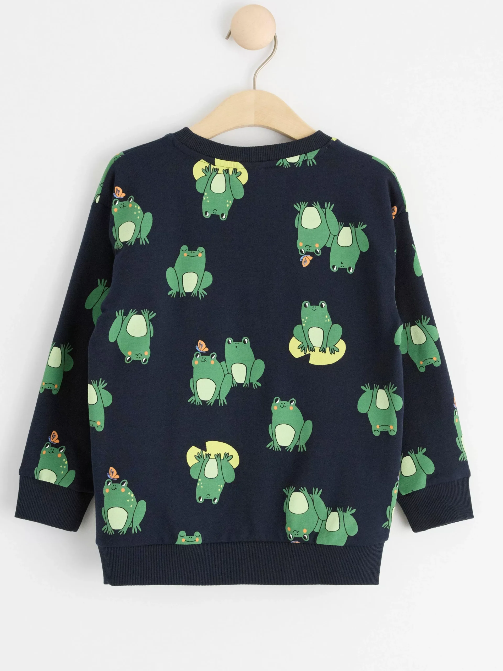 Tröjor & Cardigans>Lindex Sweatshirt Med Borstad Insida Och Grodor Dark Navy