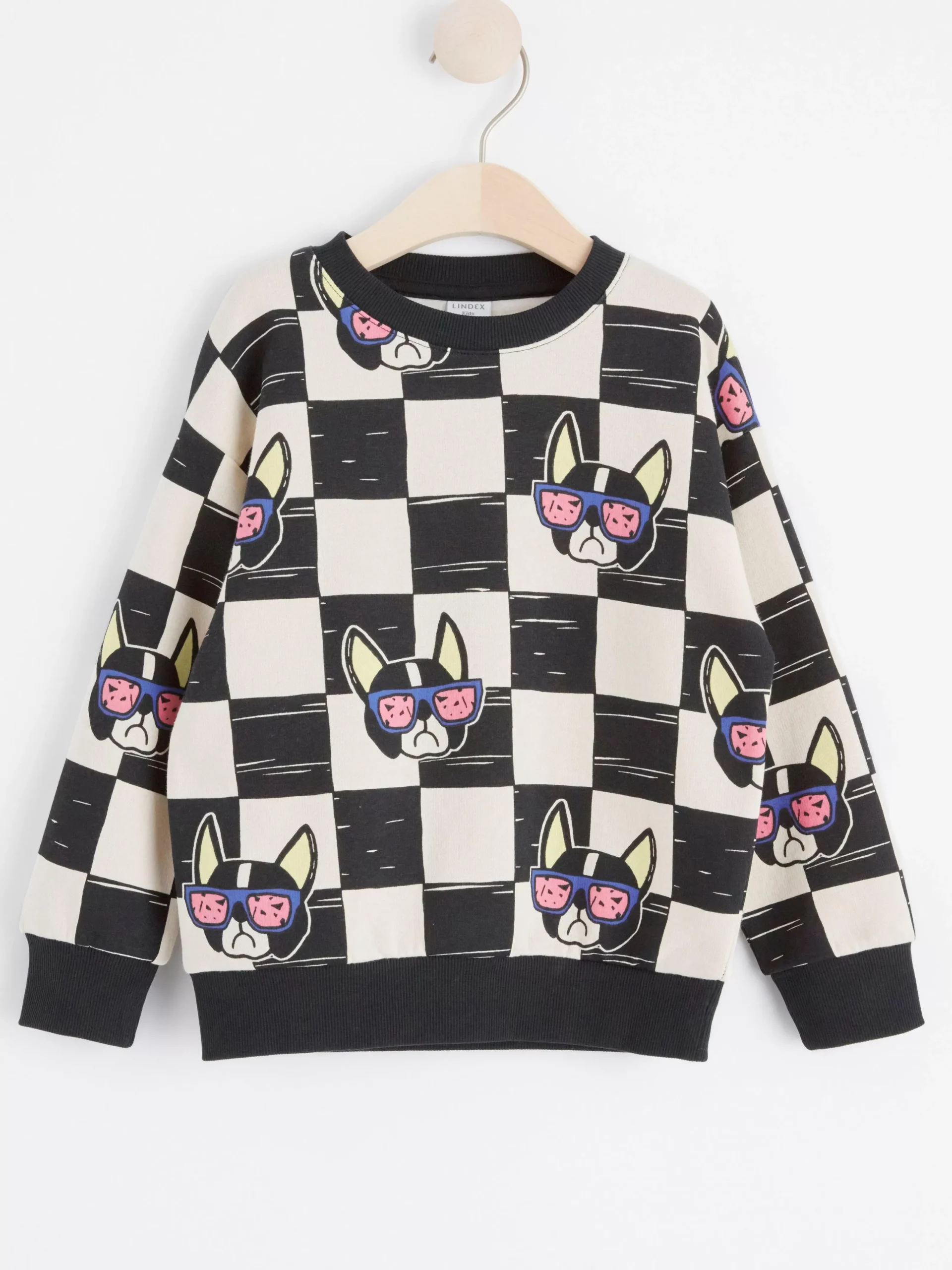 Tröjor & Cardigans>Lindex Sweatshirt Med Hundar Och Borstad Insida Black