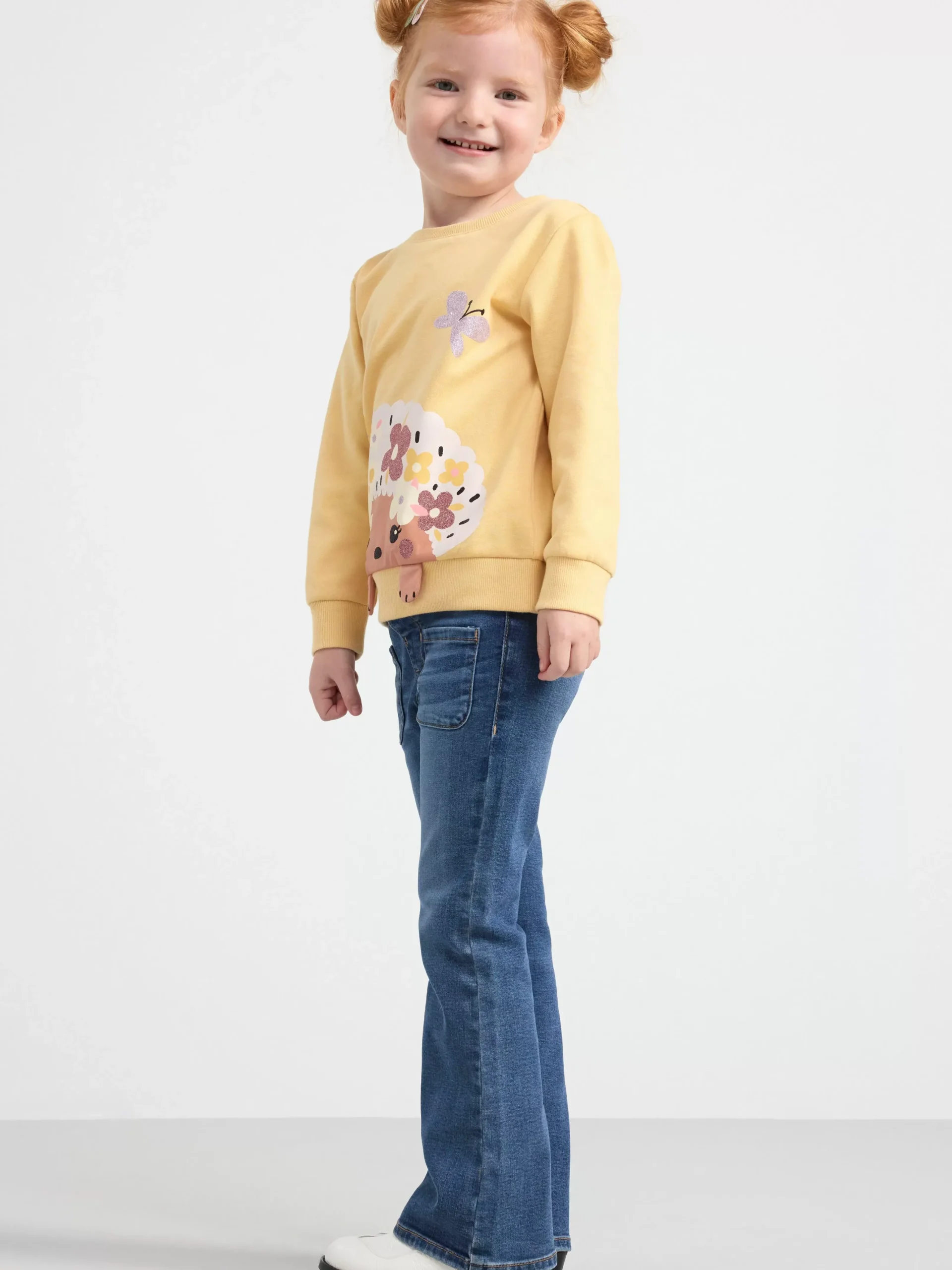 Tröjor & Cardigans>Lindex Sweatshirt Med Igelkott Och Borstad Insida Light Dusty Yellow