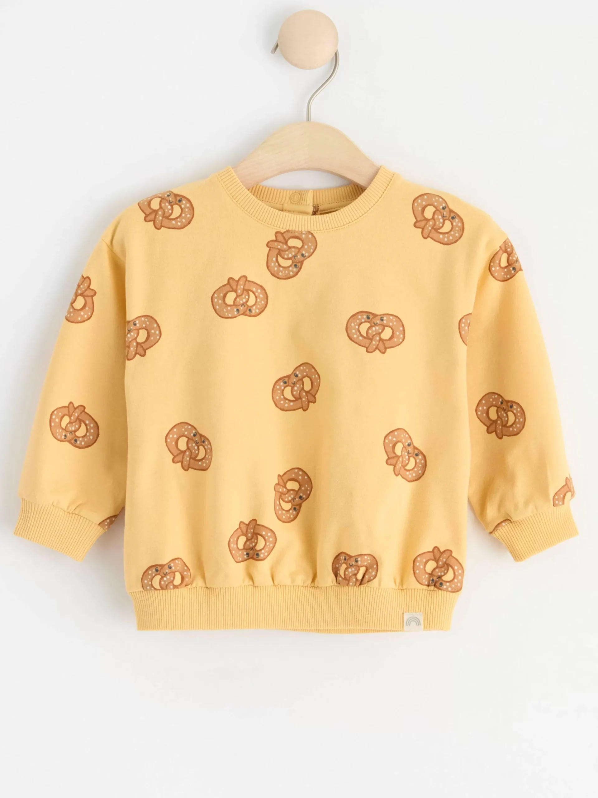 Tröjor & Cardigans>Lindex Sweatshirt Med Kringlor Light Dusty Yellow