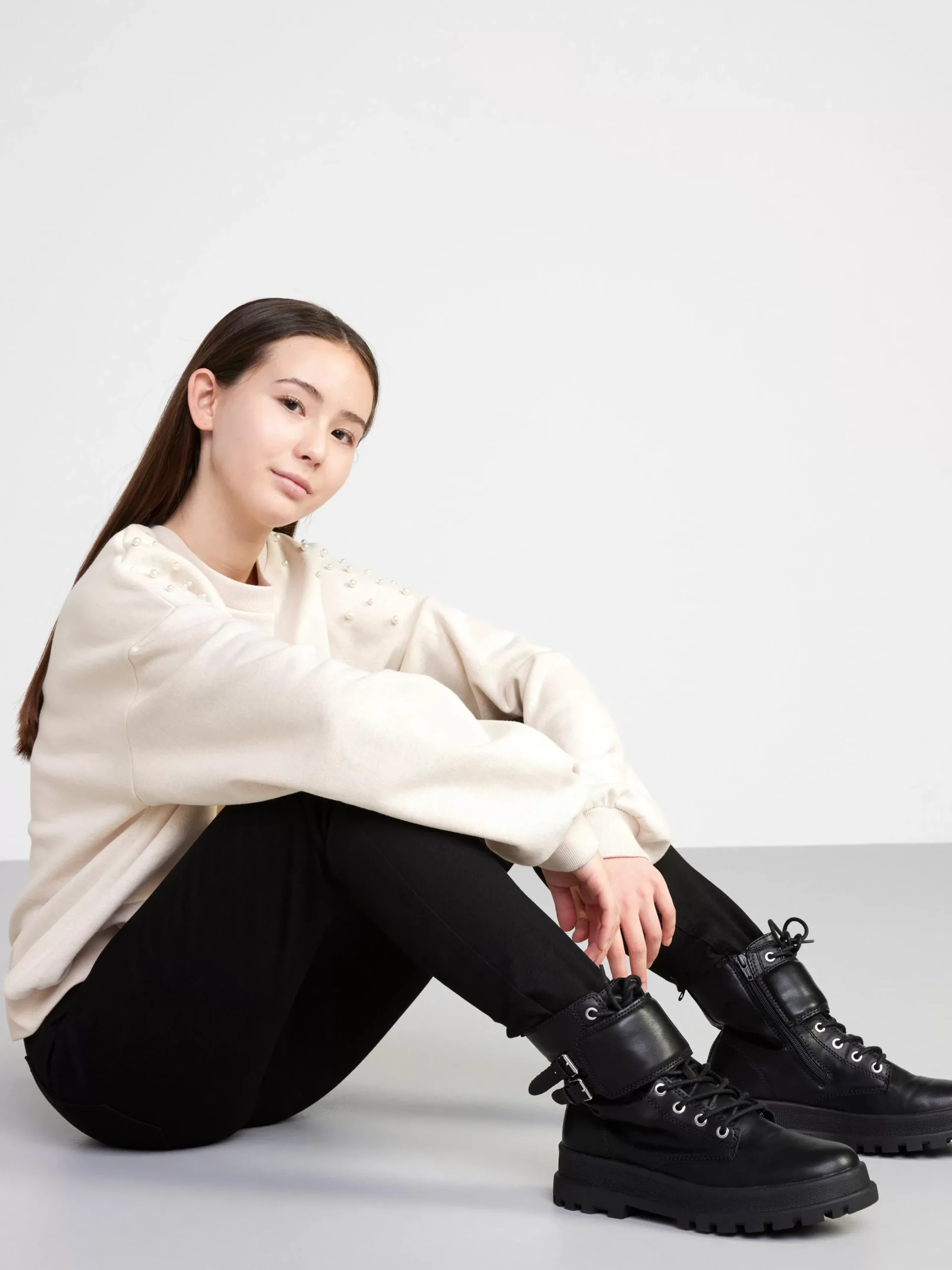 Tröjor & Cardigans>Lindex Sweatshirt Med Parlor Och Borstad Insida Light Beige Melange