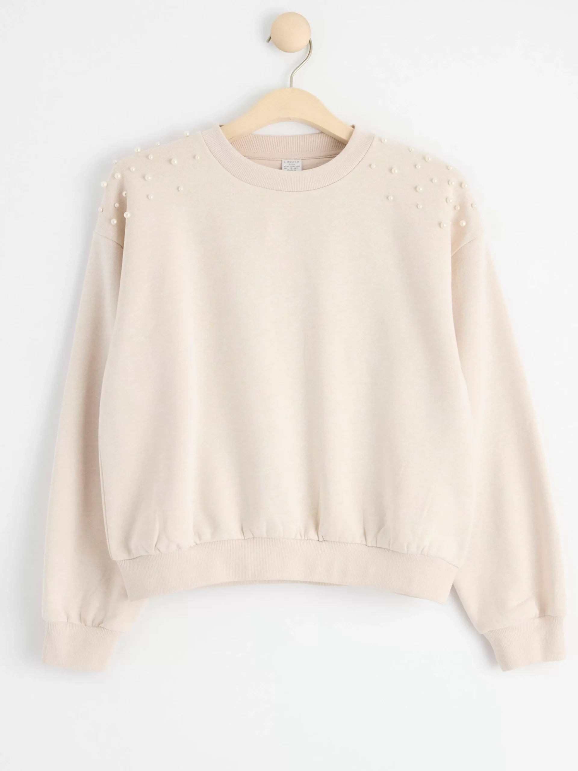 Tröjor & Cardigans>Lindex Sweatshirt Med Parlor Och Borstad Insida Light Beige Melange