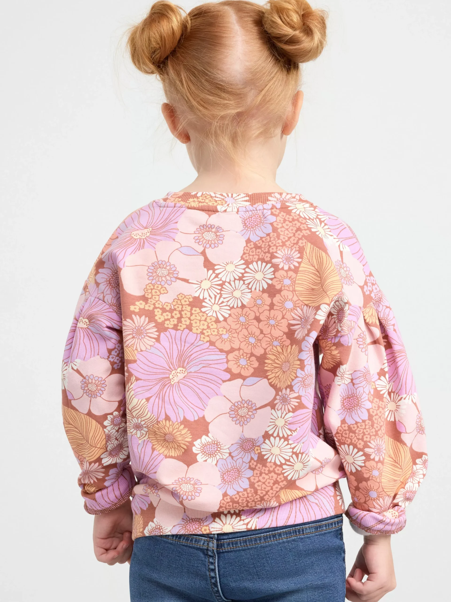 Tröjor & Cardigans>Lindex Sweatshirt Med Puffarm Och Borstad Insida Dark Dusty Pink