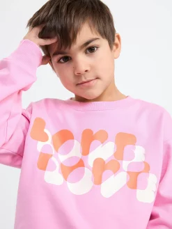 Tröjor & Cardigans>Lindex Sweatshirt Med Tryck Light Pink