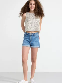 Toppar & T-Shirts>Lindex Topp Med Paljetter Silver
