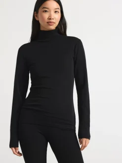 Ullunderställ>Lindex Topp Med Polokrage I Merinoull Black