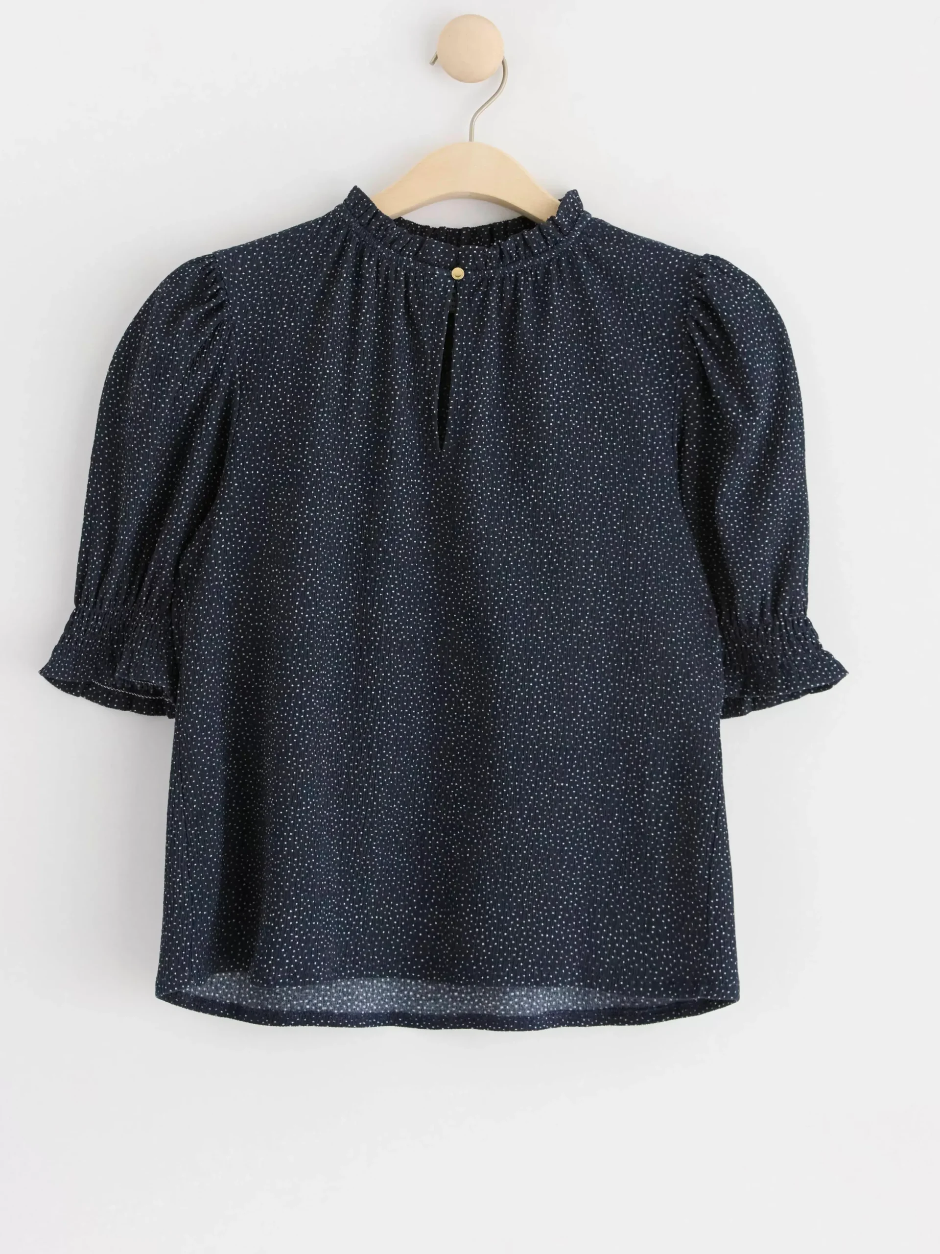 Toppar & T-Shirts>Lindex Topp Med Puffarm Och Struktur Navy