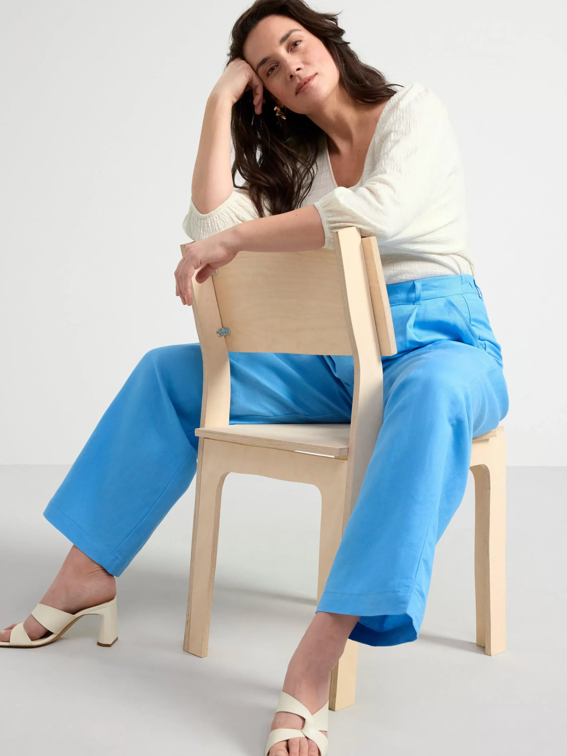 Toppar & T-Shirts>Lindex Topp Med Puffarm Och Struktur Off White